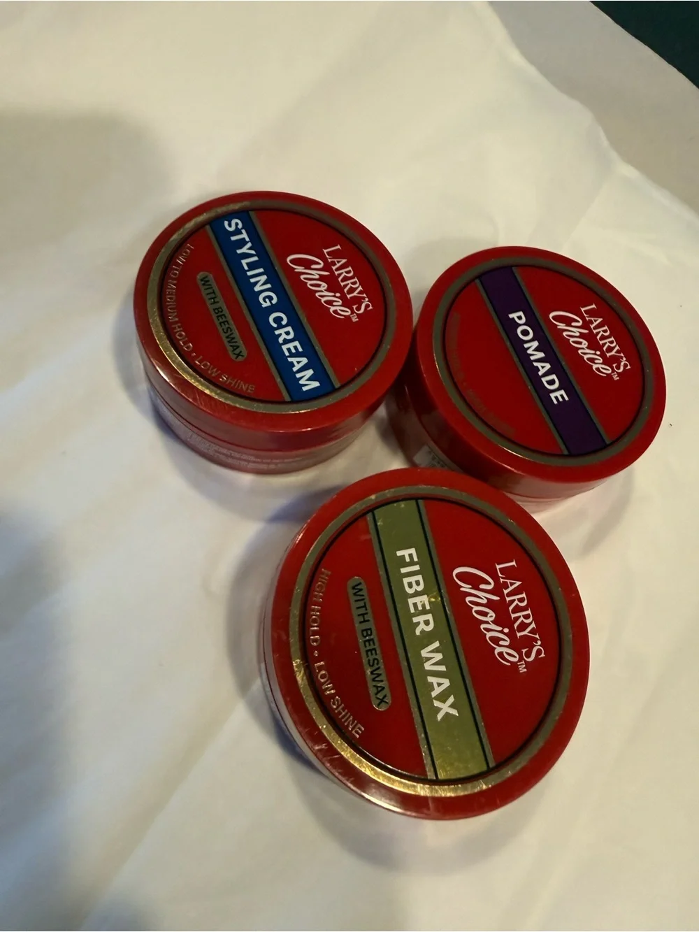 Larry's Choice Styling Cream, Pomade, and Fiber Wax Set